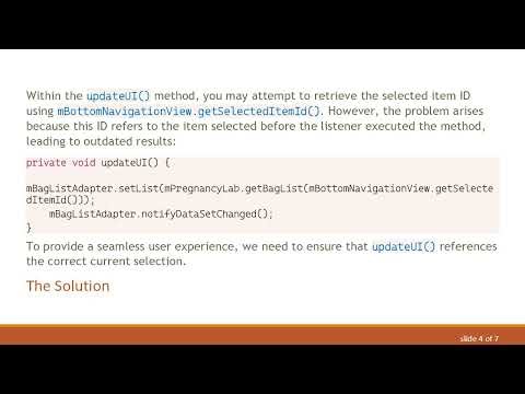 How to Handle onNavigationItemSelected in Android's BottomNavigationView for UI Updates