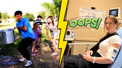 143K views · 3.2K reactions | We are in full summer mode and trying to do fun activities with everyone, but when Aaron and Crystal spend time together it goes wrong and Crystal falls. Oops time to head to the hospital. | Crazy Pieces | Facebook