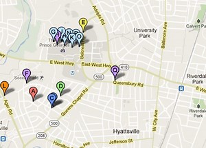 Hyattsville Crime Map: Robberies, Thefts from Auto