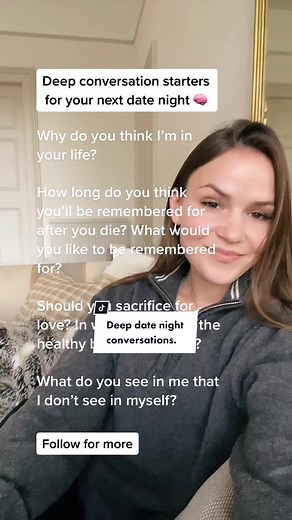 Deep conversation starters for your next date night 🧠 #dateideas #datenightideas #easydateideas #deepconversations #deepconversationstarters #couplesconversations #conversationstartersforcouples #chilldateidea