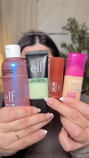 RaazBeauty on Instagram: "Drugstore brands are starting the year off strong with all the new launches ! Testing a few new products for the first time and some I’ve been loving! @elfskincare pore toner and thirst burst drops @elfcosmetics green putty primer @nyxcosmetics make em wonder foundation vanilla @versed bronzer stick @covergirl blush toasted chai and rose latte @lorealparis blurfection powder @milanicosmetics powder bronzer @elfcosmetics concealer and corrector"