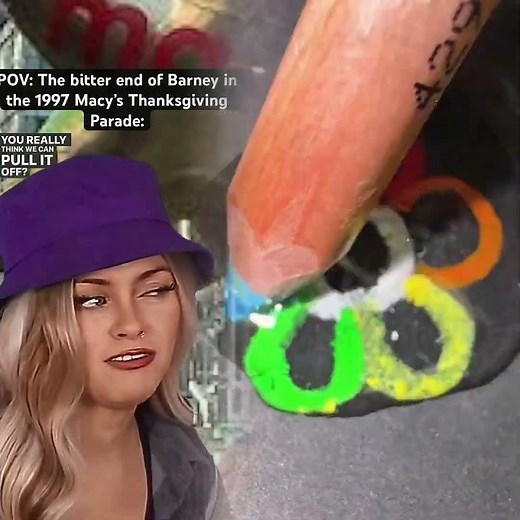 The bitter end of the Barney balloon in the 1997 Macy’s Thanksgiving Parade. #90skids #nostalgia