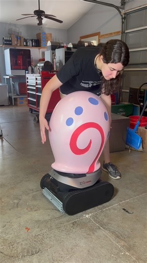 Emily on Instagram: "GARY VS ROCKY in real life. I 3D printed a Gary shell to replicate the most iconic race of all time with a Dreame Z1 Pro. Use code EMILYEYT25 to get 10% off using the link in my bio, in addition to the site-wide discounts! #3dprinting #spongebob #spongebobmeme #Dreame #DreameZ1Pro"