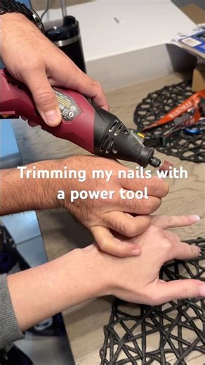 Trimming my nails with a power tool #nails #problemsolving #budget