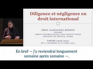 Qu'est ce qui est dû en droit international ? - Samantha Besson
