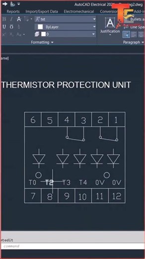 let's go to Do some fun with practice with #AutoCAD Electrical 2021 draw a Thermal protection