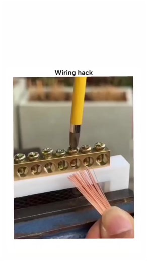 FUN TIME on Instagram: "The post shares a 31-second ASMR video demonstrating a wiring hack: strip insulation, twist copper strands, and use a pencil eraser to neatly insert them into a terminal block before tightening, avoiding loose wires that risk arcing or failure. With 431,000 views and 218 replies like "so that's how it's done," the content taps into satisfying DIY satisfaction, explaining its rapid spread on an account dedicated to ASMR clips. This technique aligns with electrical standard