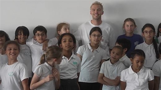 Superman actor Nick Hoult surprises children at play project