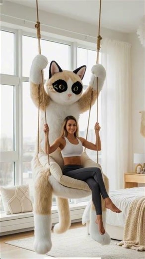 Hanging Cat Shaped Lounger | Ultimate Cozy Hammock Chair for Cat Lovers & Home Decor