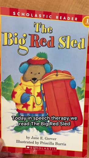 Today in speech therapy, we read The Big Red Sled, worked on sequential and spatial vocabulary, and practiced turn-taking. We kept it organized with a digital visual schedule that I pulled up on my iPad #speechlanguagepathologist #speechtherapy #slpsoftiktok