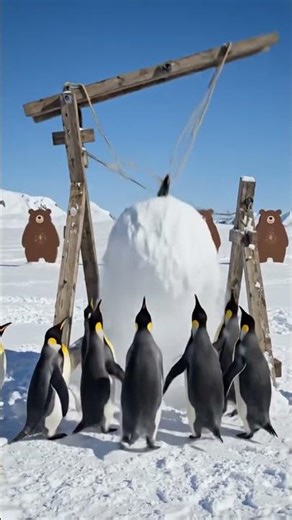 penguins are doing a great team work 👏 👍