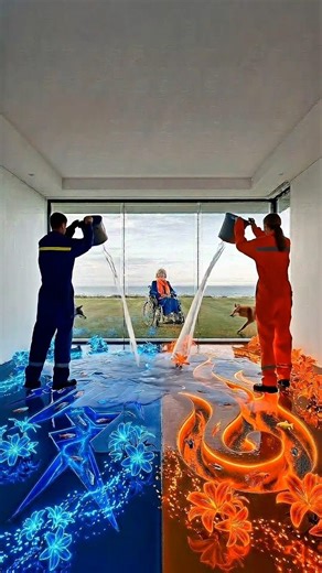 Neon Orange 🧡🔥 vs Electric Blue 💙⚡ Floor… SO SATISFYING 😳✨