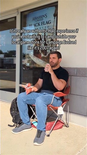 Camping outside for Halo Campaign Evolved like it's 2006 #xbox #halo #playstation #gaming #funny