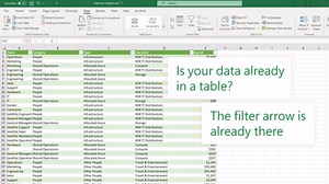 Φιλτράρισμα δεδομένων σε περιοχή ή πίνακα στο Excel