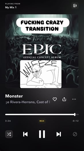 My shuffled playlists are WILD😂 #epic #epicthemusical #odysseus #jorgeriveraherrans #playlist