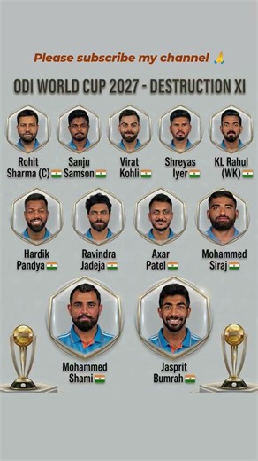 #TeamIndia #ODIWorldCup2027 #RohitSharma #ViratKohli #Bumrah #HardikPandya #IndianCricket #PlayingXI