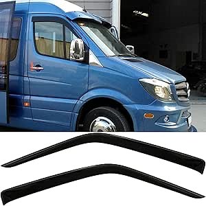Original 2pcs Wind Deflectors, Outside Mount Tape-On Protective Rain Guards, Sunroof Side Window Visors Compatible with 2006-2018 Mercedes-benz Sprinter/Sprinter 2500/Sprinter 3500 MB27