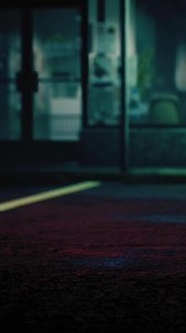 old laundromat machines at night