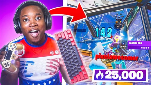 Competing in Arena Using Both Keyboard and Controller for a Unique Twist