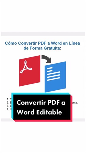 Convertir PDF a Word Editable #conversor #converter #online #pdftoword #pdf #editarpdf #editarpdffacil #convertirpdf #convertidor #ofimatica #web