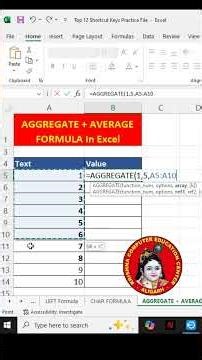 😘 Aggregate + average formula in excel 🤷‍♂️| Aggregate formula in excel | Aggregate function excel
