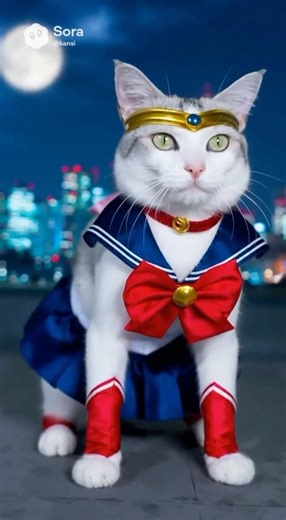 Sailor Cat Moon #cat #猫 #cute #pets #funny