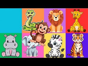 Learn Wild Animals I Wild Animal Puzzle | Matching & Sorting | Toddler Games | Learning Games |