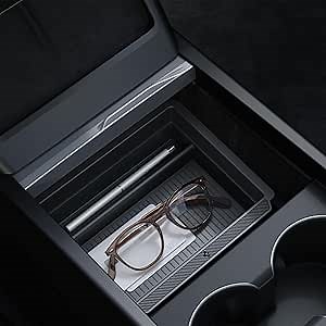 Spigen Center Console Organizer for Tesla Model Y Juniper (Only Premium & Performance 2026) and Model 3 Highland (Standard, Premium & Performance 2024/25/26) with Smooth Slide Technology - [Sliding]