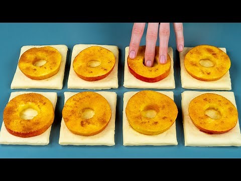 Dessert in 5 minutes! Just puff pastry and 2 apples