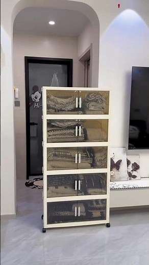 "Space-Saving Wardrobe on Wheels – Genius Design!"#wardrobe #home #homedecor #clothing #trending