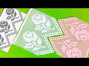 Cenefa o puntilla de flor tejido en punto de red a ganchillo - cómo hacer aumentos y disminuciones