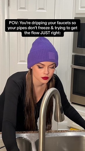 With this freezing weather lately, we’ve been having to drip our faucets so the pipes don’t freeze. Getting the flow just right can be a frustrating, very meticulous process! 😂 #relatable #millennials #adulting #winterweather #over30 #freezing #south #fyp