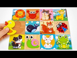 Best Learning Animal Names with Matching Puzzles | Preschool Learning Video for Kids & Toddlers