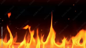 Fiery Flame Background Loop Intense Fire Animation Video
