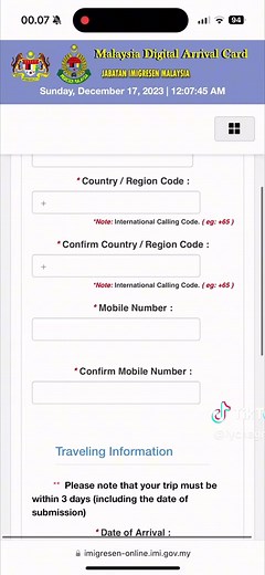 How to Register Malaysia Digital Arrival Card Easily