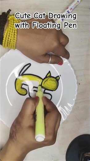 Easy Cat Drawing with Floating Pen | Step by Step #shorts