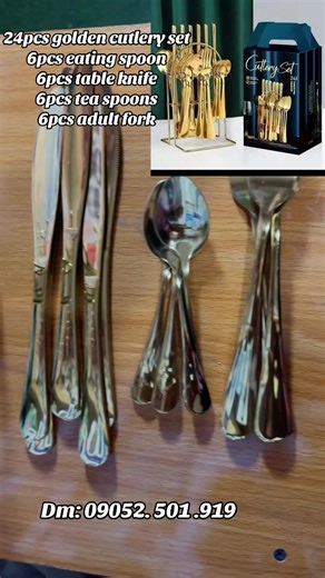 24pcs golden cutlery spoon, available in store@Uswat🥰❤️