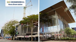 Our new Roma Street station entrance is really starting to look the part 😍 This is what the station building will look like in the future! Check out the video to see how the station is starting to become a reality 🤯 | Cross River Rail Delivery Authority