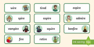 'ire' Word Cards