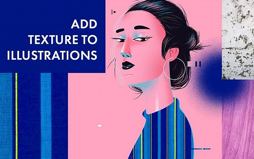 【PS/AI】5种添加材质纹理的方法-5 Tips to Add Texture to Illustrations / Photoshop（cc字幕中英双语）