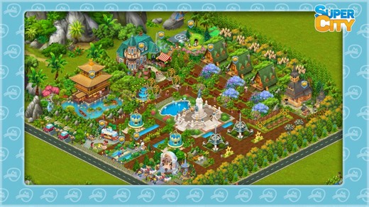 ☺️ While you may not be able to change the weather outside, SuperCity gives you the power to build the city of your dreams! ❤️ For instance, our player Hoa built a verdant tropical paradise with ponds. 👇 Post pictures of the spots you like best in your game city! #SuperCity #SuperCityGame | SuperCity