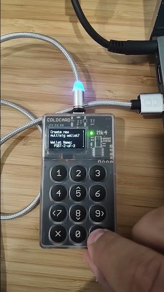 Using the Coldcard Mk4 to send a multi-signature Bitcoin transaction