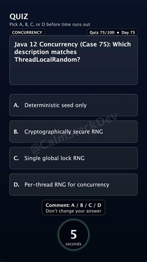 Quiz 275 ThreadLocalRandom Java12 | #shorts #java #quiz
