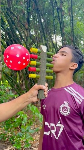 Amazing Bamboo Balloon Blower Toy | Creative DIY Village Idea