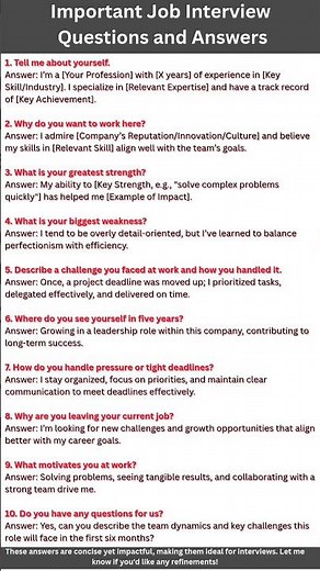 Top 10 Interview Questions & Answers You MUST Know! 🔥