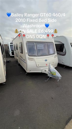 🔷Bailey Ranger 460-4 GT60 Series 6 Lightweight Fixed Bed Side Washroom🔷 💰ON SALE £6,499💰 Key features: ⭐️Compact Only 6.33m ⭐️Lightweight Only 1252kg ⭐️Fixed Bed ⭐️Spacious Side Washroom ⭐️Large Front Double ⭐️External 230volt Socket Specification: ✅4 Berth ✅Single Axle ✅Front Seating Converts To Double ✅Kitchen Area With Fitted Microwave ✅Fridge/Freezer ✅X4 Gas Hob Rings ✅Oven & Grill ✅Sink With Removable Drainer ✅T.V Point ✅Large Wardrobe ✅Truma Blownair Heating ✅Fixed French Double Bed ✅F