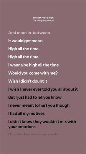 You Get Me So High - The Neighbourhood (Lyrics)