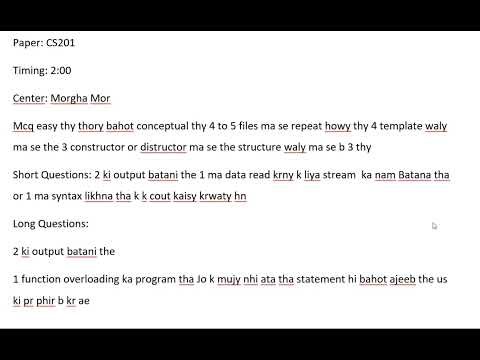 CS201 Exam Today | Full Paper Analysis | VU Pakistan | CS201 Today Paper Review |