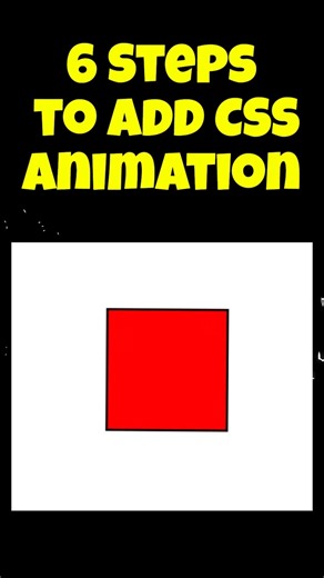 6 Steps to add CSS Animation #css #shorts