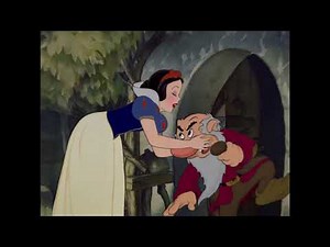 Snow White And The Seven Dwarfs 1937 Snow White kisses Grumpy
